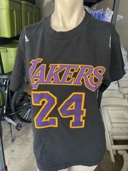 Kobe Bryant Lakers #24 TShirt ADIDAS NBA Black Purple Gold Men size small