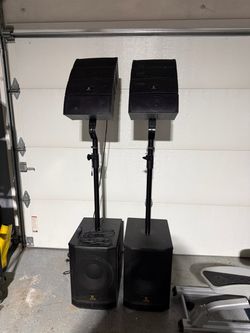 Acoustic PA Speaker System with Subwoofers and Stands