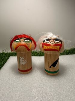 Japanese Kokeshi Wooden Dolls Set of 2