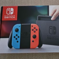 Nintendo Switch with Neon Blue and Neon Red Joy‑Con NEW