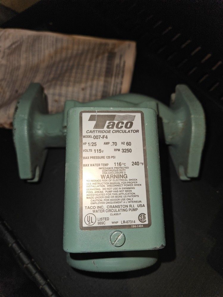 Taco 1/25 HP Cast Iron Circulator Pump