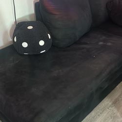 L Sectional Black Couch 