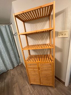 Bamboo Storage Shelf with Cabinet