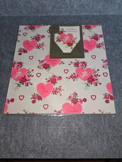 Norcross Valentines Day Gift Wrap W/Cards 2 Sheets 28 7/8x 20 3/4 New Vintage