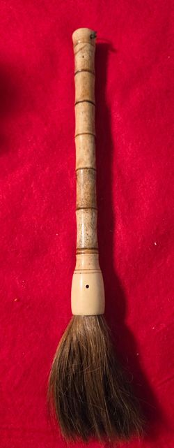 Ink Brush or máo bǐ in Chinese. These brushes are used for traditional Chinese calligraphy and painting styles like sumi-e. ; Bone and Horse Hair; the