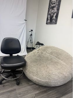 2 lounge fluffy round chairs