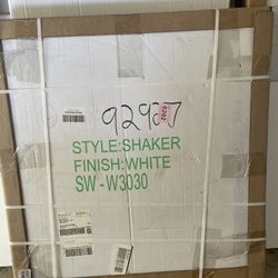 Shaker White Wall Cabinet 30” x 30” Ready To Assemble — New in Box