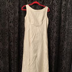 Vintage White Glitter Maxi Dress M / L