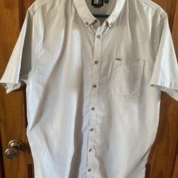 Rip Curl Tailored Fit 2XL Cotton Off White Short Sleeve Shirt