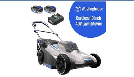 LIKE NEW **LAWN MOWER Westinghouse 40V 18 Inch Brushless Cordless (Push) Lawn Mower, 6 Height Positions, 2 4.0Ah Batteries and Charger Included