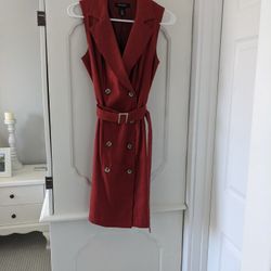 WHBM Double Breasted Trench Mini Dress Size 2