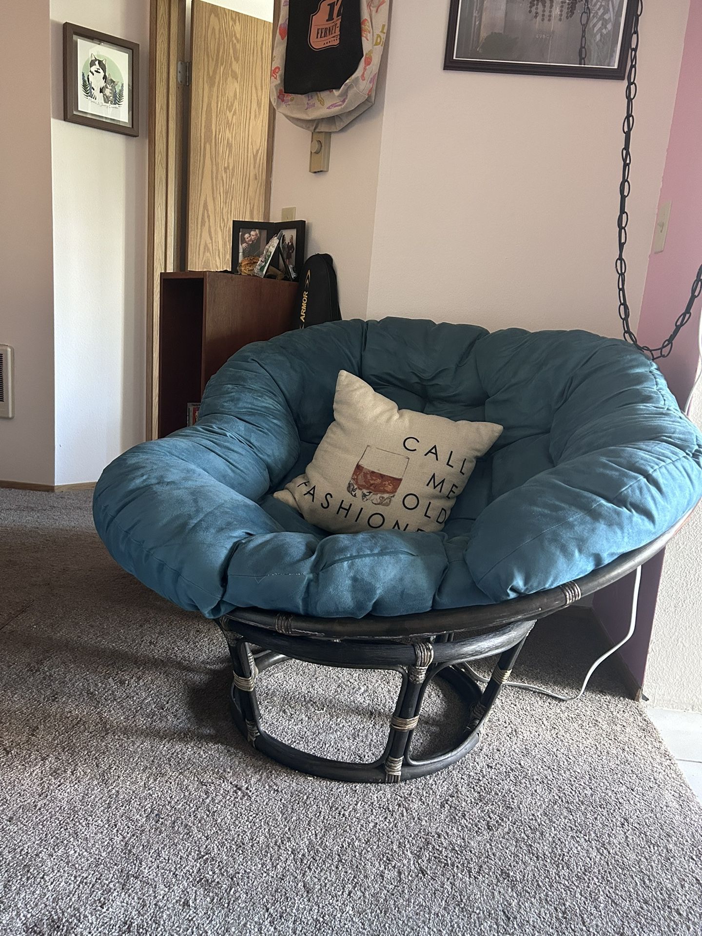 Modern Teal Papasan Chair