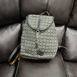 Coach Black & Grey Monogram Backpack