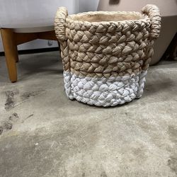 Anthropologie Ceramic Basket Planter