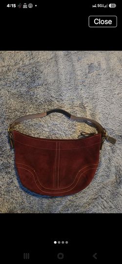 COACH Burgundy Red Suede Purse
