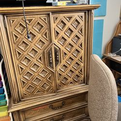 Antique Hardwood hand carved Cabinet Armoire