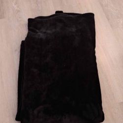 Black Throw, And Two Velvet Pillows