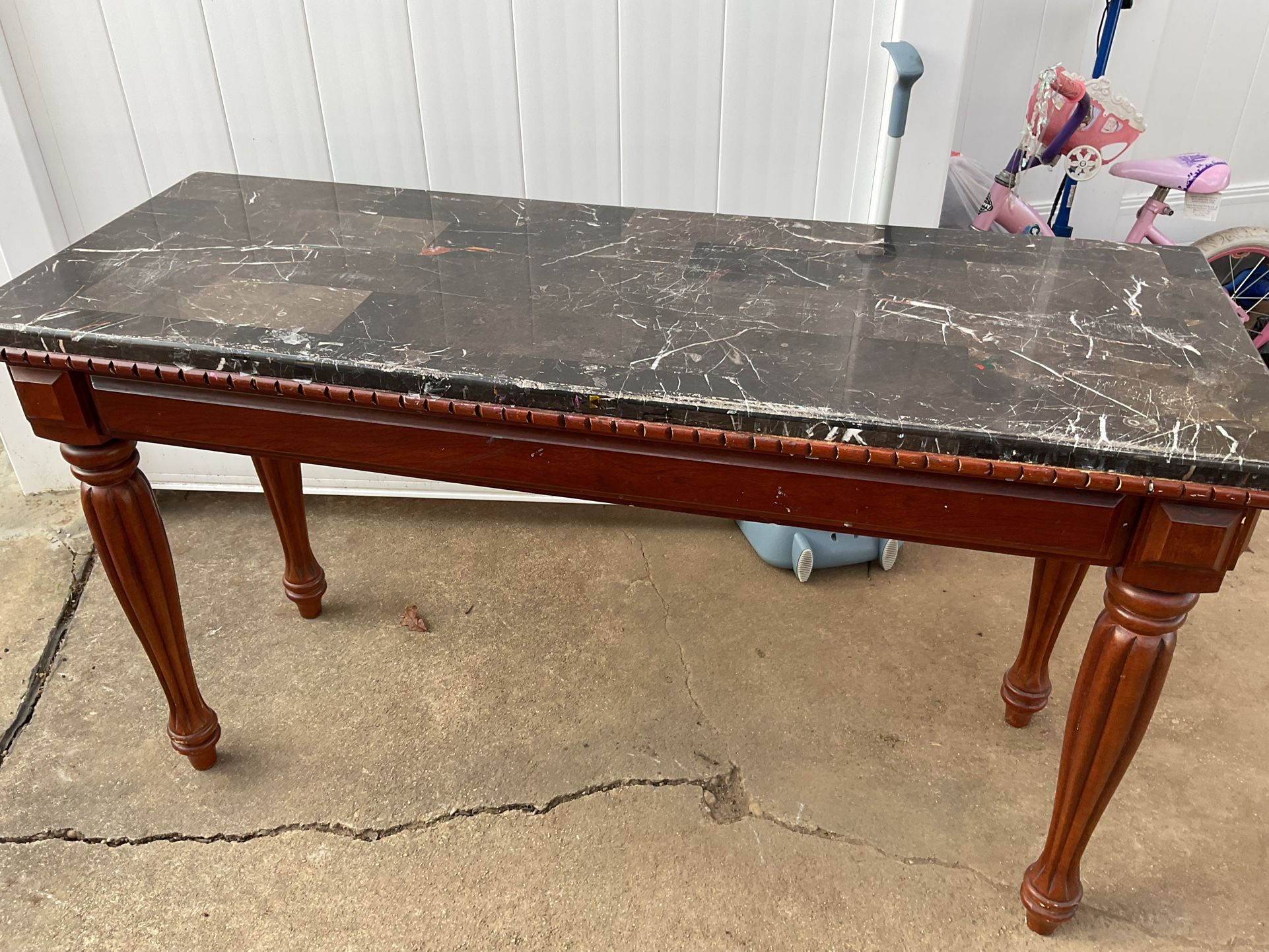 A Beautiful, Heavy Console Table, Good Quality (has A Few Marks, But Can Be Fixed.  Only $25