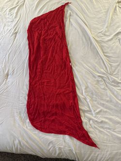ShuShi Handmade Red Rayon Beach Sarong / Wrap Skirt - Medium