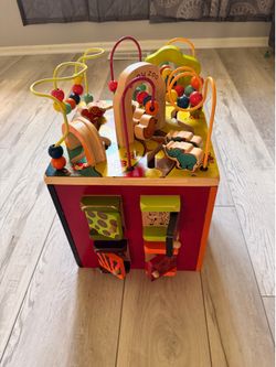 Toddler Zoo Wooden Activity Cube