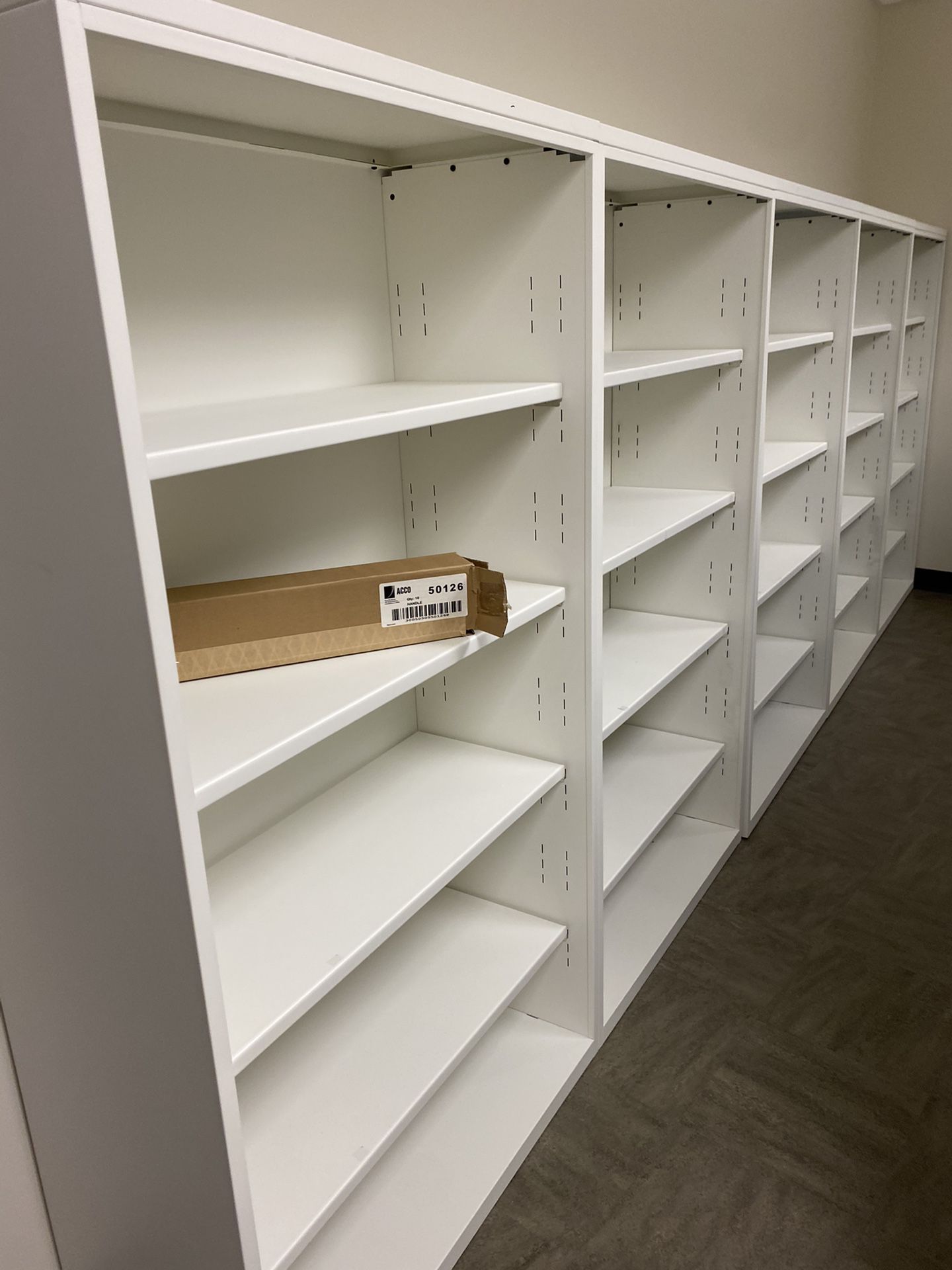 Steelcase white bookcases