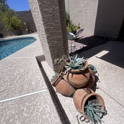 Rustic Stacked Terracotta Pot Succulent Planter Garden Decor