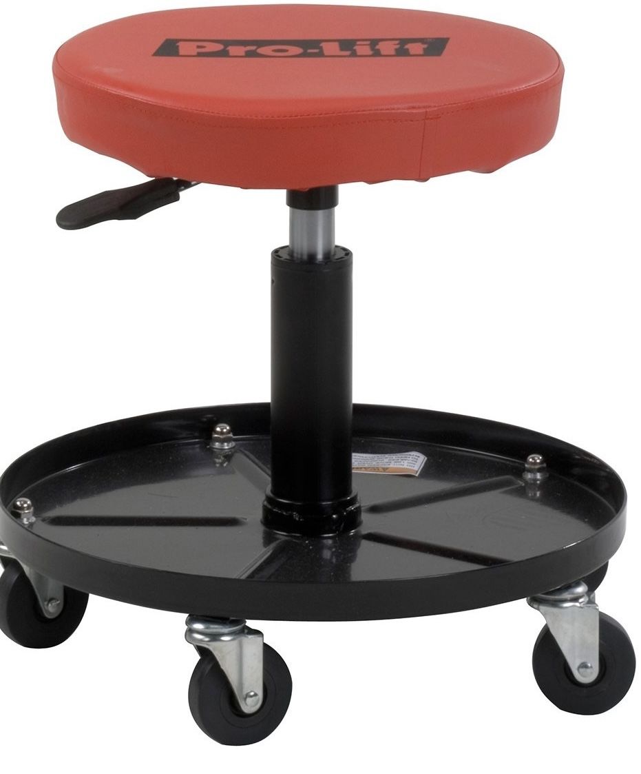 PRO-LIFT PNEUMATIC STOOL w/ 300 LBS CAPACITY 15-20” ADJUSTABLE HEIGHT CREEPER SEAT W/ GARAGE TOOL CADDY