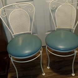 2 Wrought Iron Ice Cream Parlor Chairs 