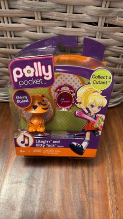 Polly Pocket Litegrrr and Kitty Tock Figures