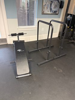 Work out bench and Dip bars