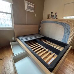 Full Size IKEA Bed Frame And Casper Box Spring Bundle 