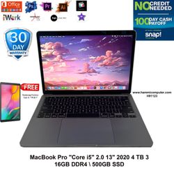 MacBook Pro "Core i5" 2.0 13" 2020 4 TB 3, 16GBDDR4, 500GB SSD "H91123"