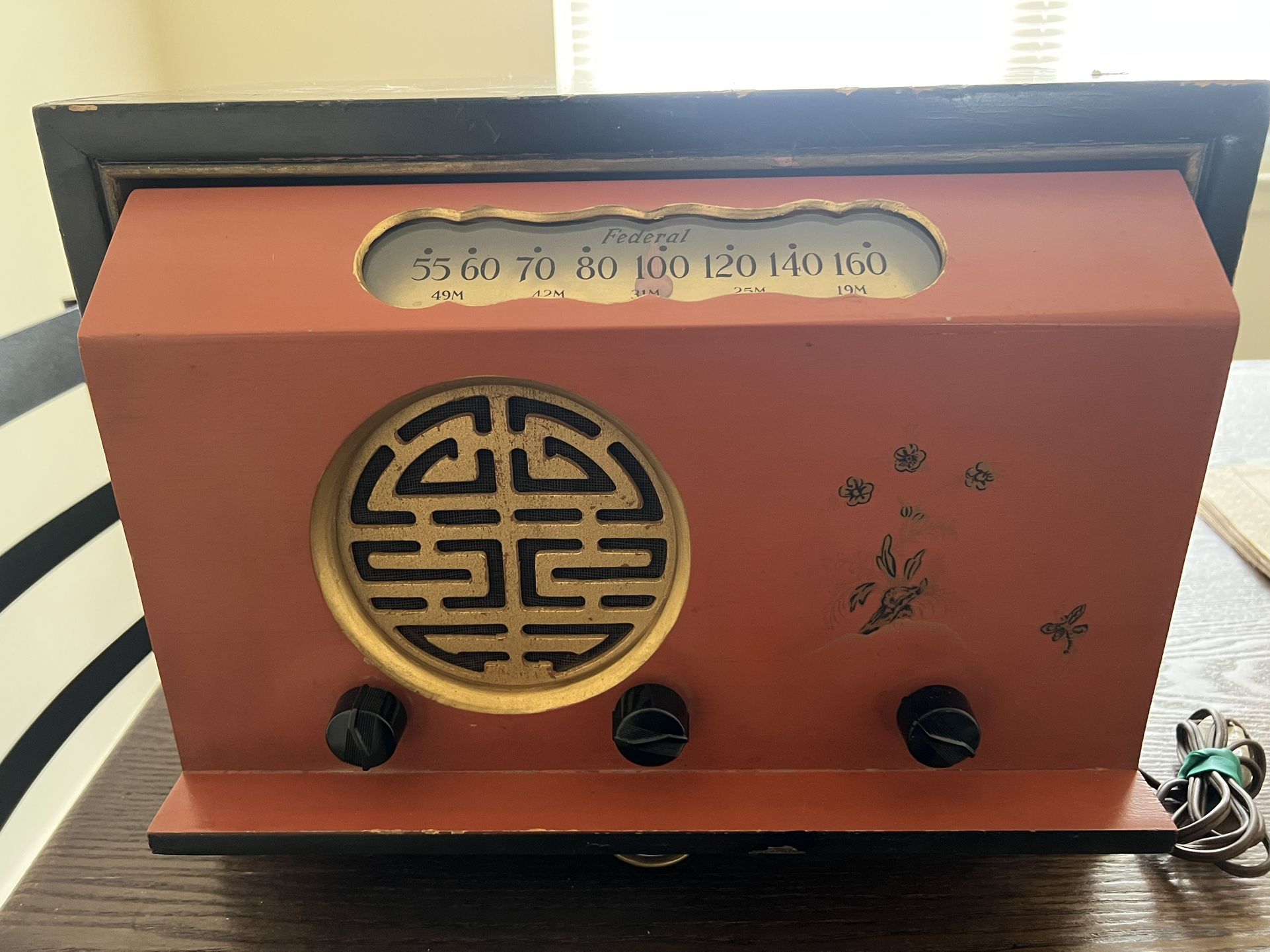 Rare FEDERAL ORIENTAL RADIO - 1946 - CHINESE DECORATION