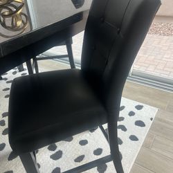 Black Marble Dinner Table With 4 Chairs 