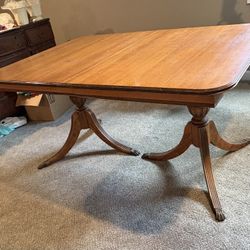 Antique Double Pedestal Clawfoot Table