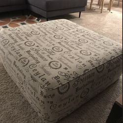 Contemporary Design Ashley Alenya Oversized Accent Ottoman in Quartz Microfiber