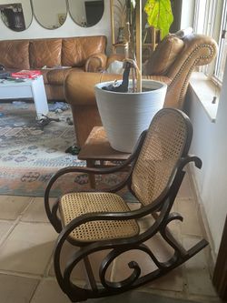 Kids vintage Rattan Cane And Wood Rocking Bentwood Cane Back Rocking Chair In The Style Of Michael Thonet Chair