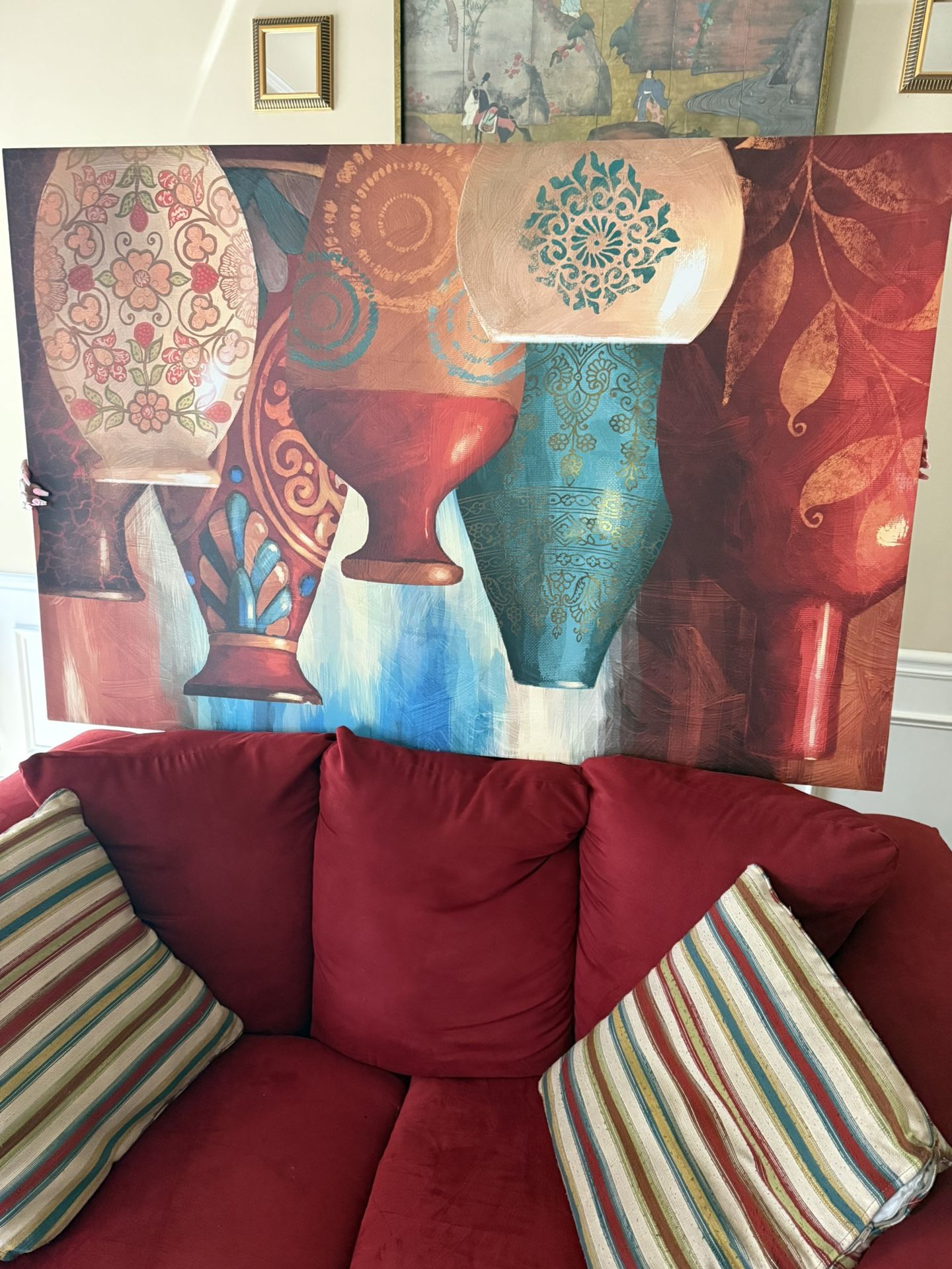 3 Piece Sofa Set End Tables Lamp And Picture 