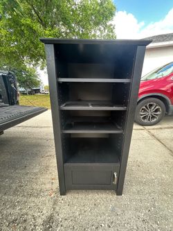 Black Bookshelf Display Cabinet with Storage