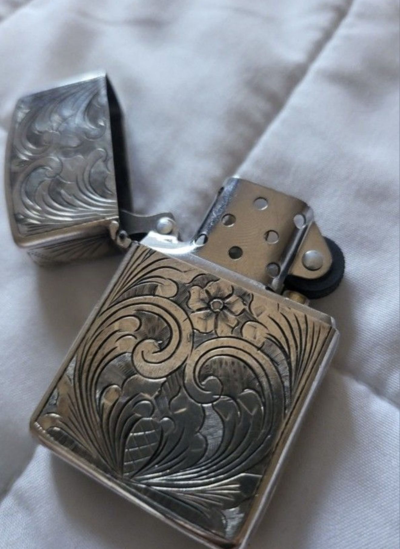 Silver Zippo Lighter Case