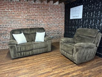 Delivery Available Brown recliner loveseat + chair