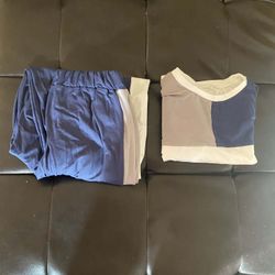 Boys outfit set blue white and gray brand new still in Packaging 
size youth large adult small