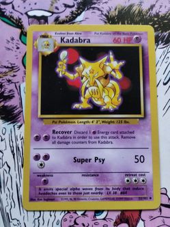 1999 Base Set Kadabra card (32/102) in the Pokémon Trading Card Game.