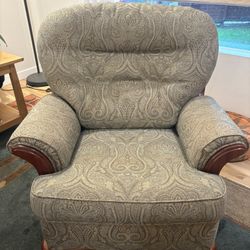 Pair of Freshly Reupholstered Armchairs – 35″ W x 30½″ D x 37″ H – $550/pair 