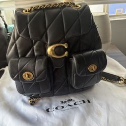 Tabby coach quilted backpack/gold hardware