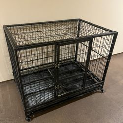 Rolling Steel Dog Crate