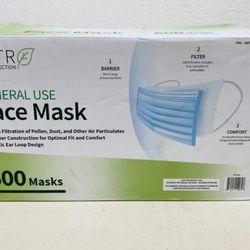 Lot of 600 FLTR 3 Layer General Face Masks 95% Filtration