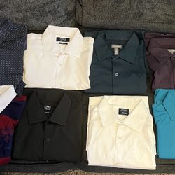Aeropostale Van Heusen Perry Ellis Men’s Dress Shirts Size Large And Medium Assorted Lot