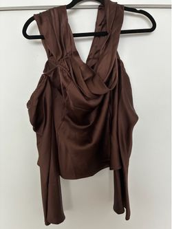 Brown satin top