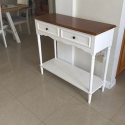 Wood top white table With drawers